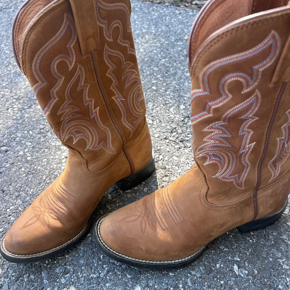Tony Lama Brown Leather Cowboy Boots